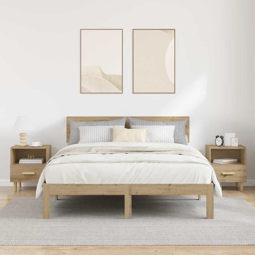 Nattbordskap 2 pcs Artisan Eik 40 x 35 x 47 cm Konstruert tre