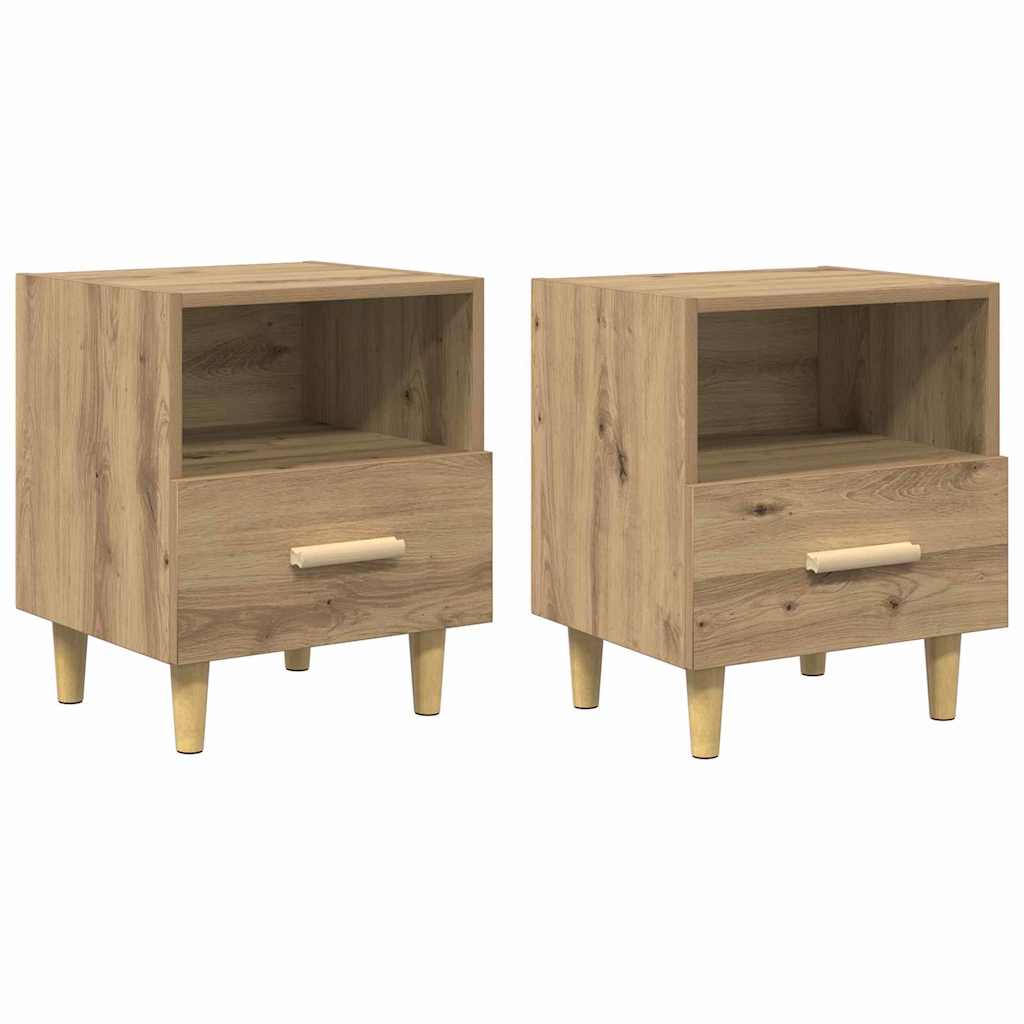 Nattbordskap 2 pcs Artisan Eik 40 x 35 x 47 cm Konstruert tre