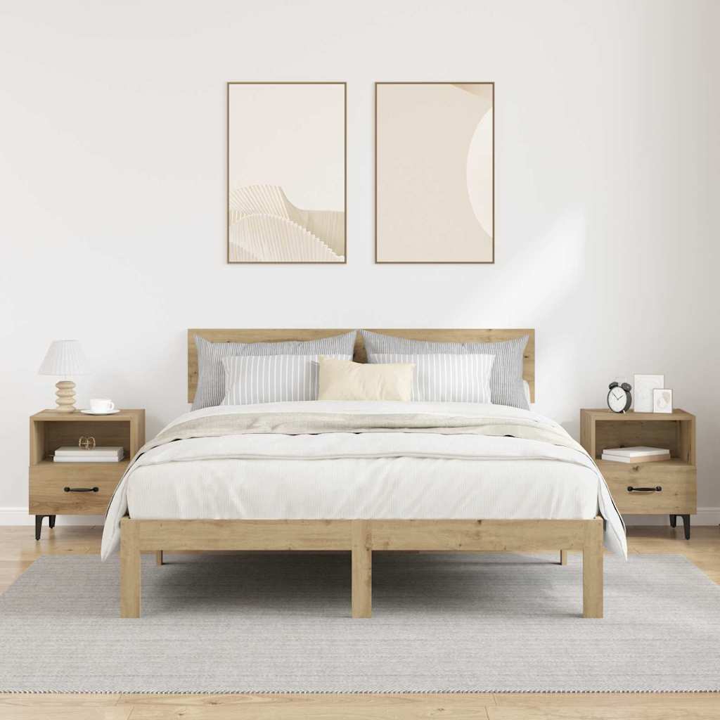 Nattbordskap 2 pcs Artisan Eik 40 x 35 x 47,5 cm Konstruert tre