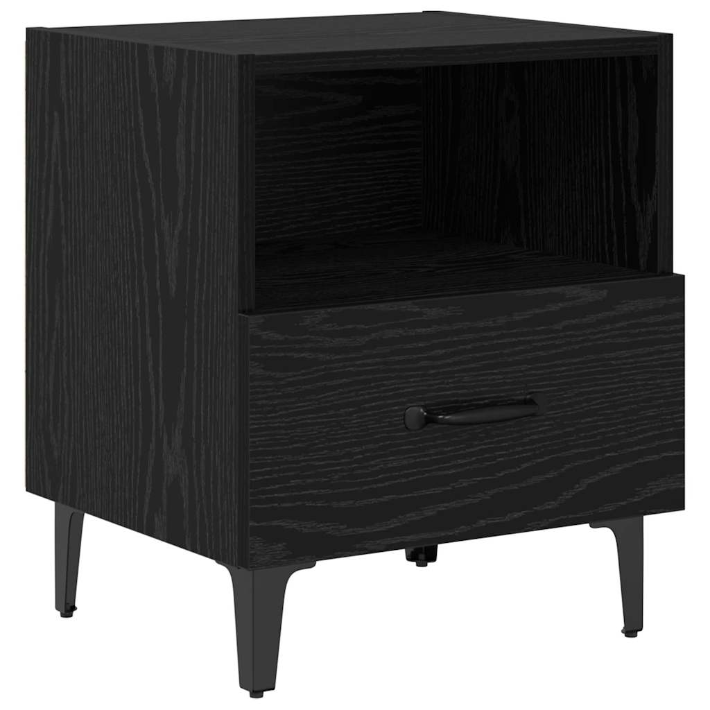 Nattbordskap 2 pcs Svart eik 40 x 35 x 47.5 cm Konstruert tre