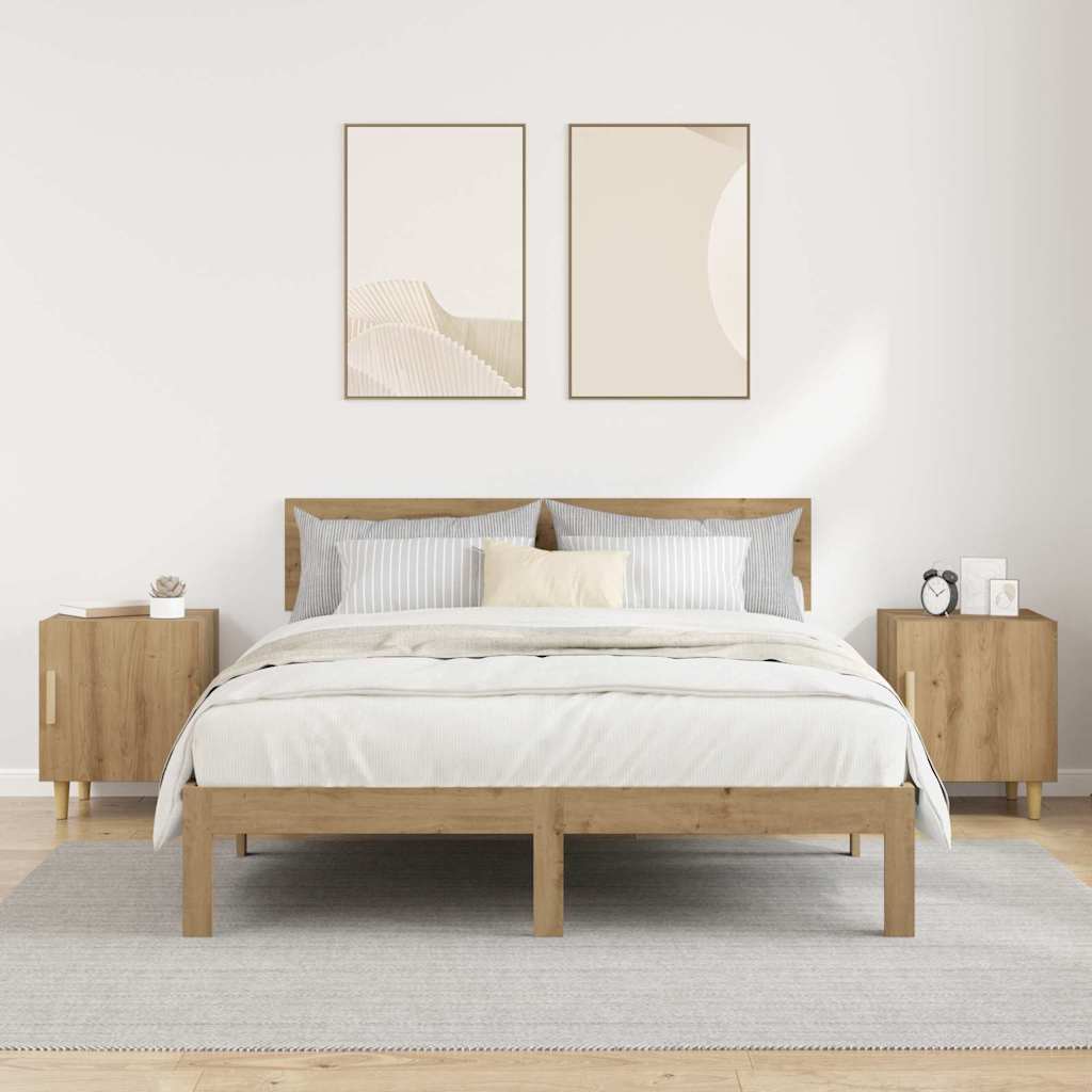 Nattbordskap 2 pcs Artisan Eik 40 x 40 x 50 cm Konstruert tre