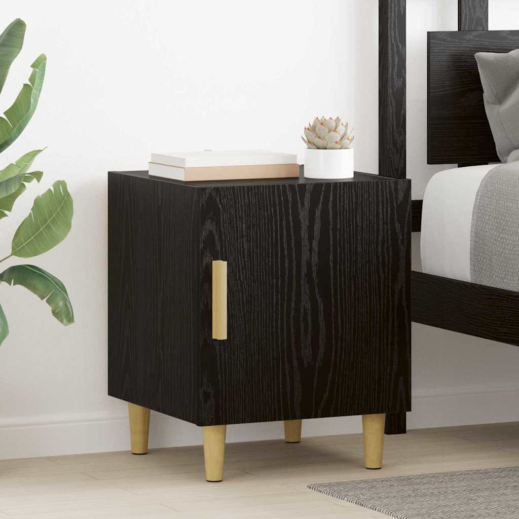 Nattbordskap Svart Eik 40 x 40 x 50 cm Konstruert tre