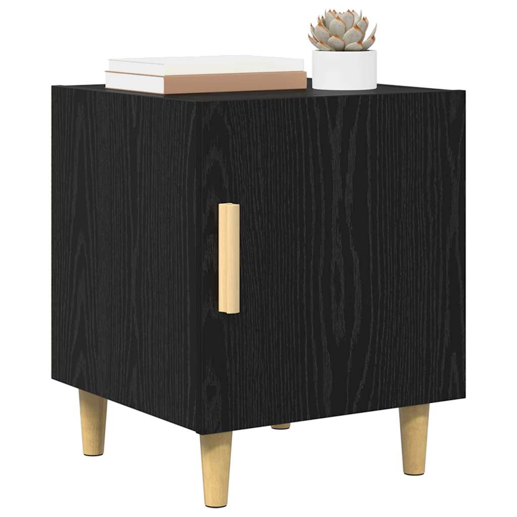 Nattbordskap 2 pcs Svart Eik 40 x 40 x 50 cm Konstruert tre