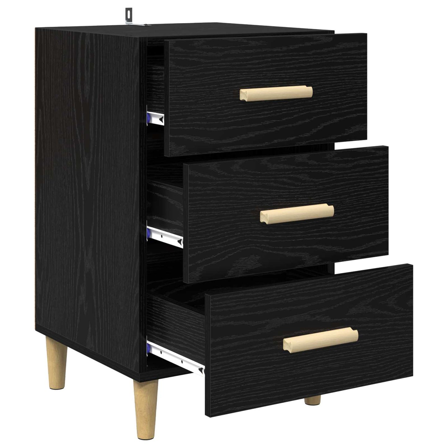 Nattbordskap Svart Eik 40 x 40 x 66 cm Konstruert tre