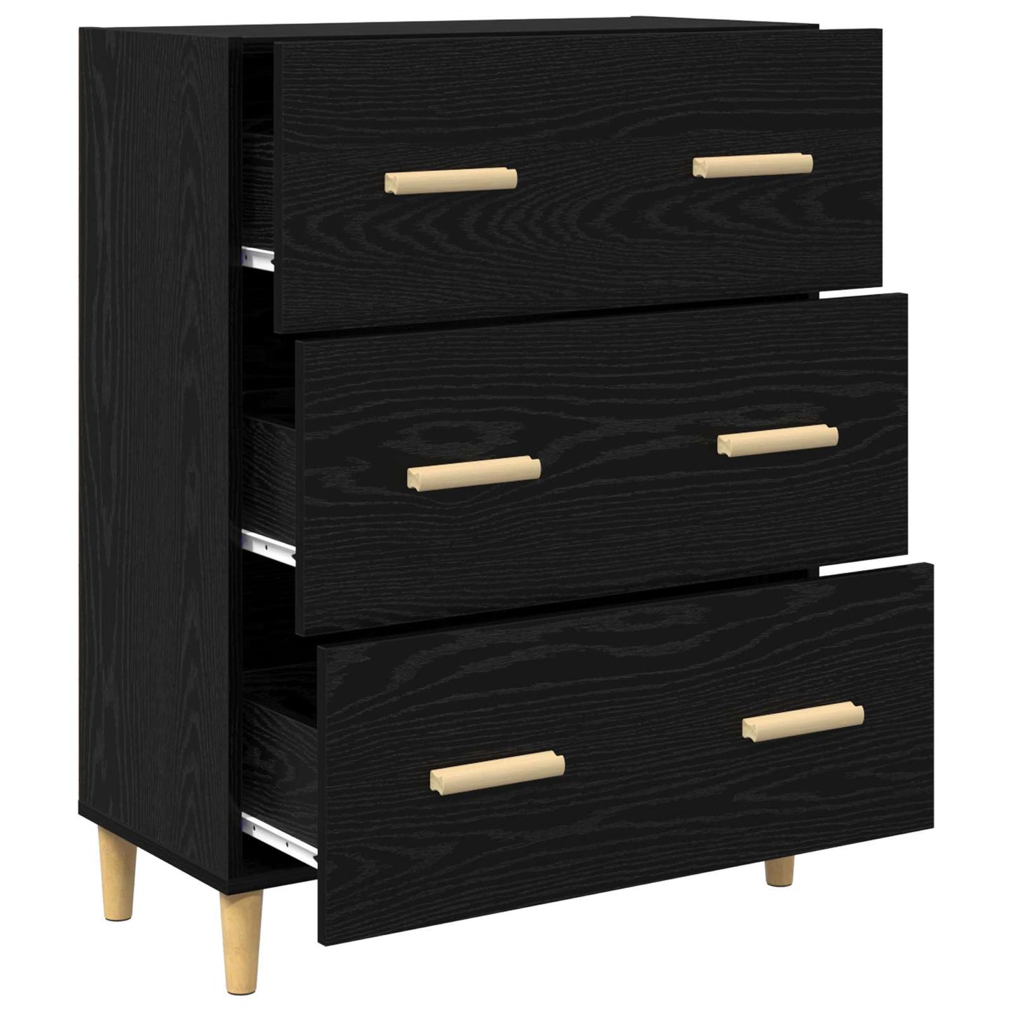 Serviesskap Svart Eik 69,5 x 34 x 90 cm Konstruert tre