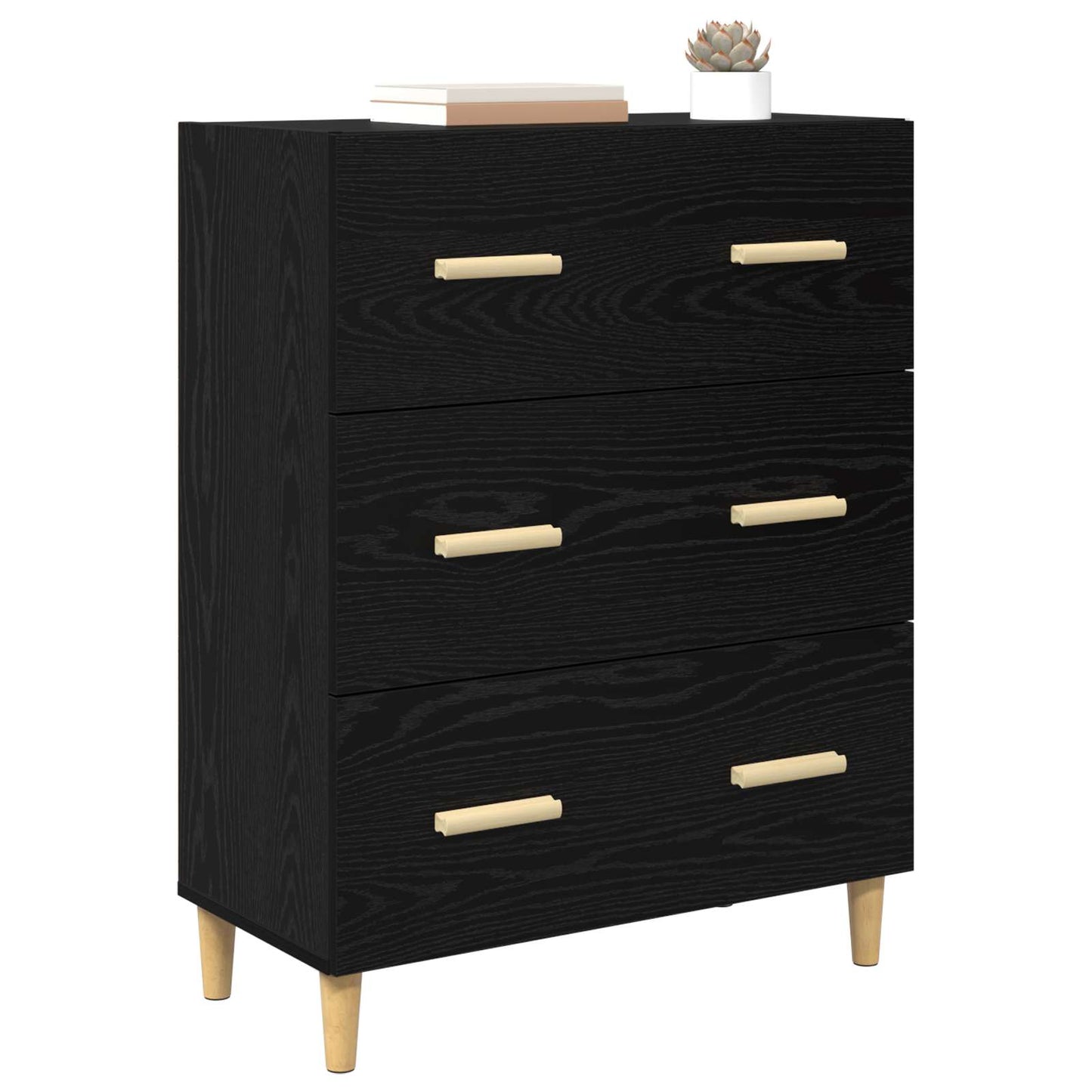 Serviesskap Svart Eik 69,5 x 34 x 90 cm Konstruert tre