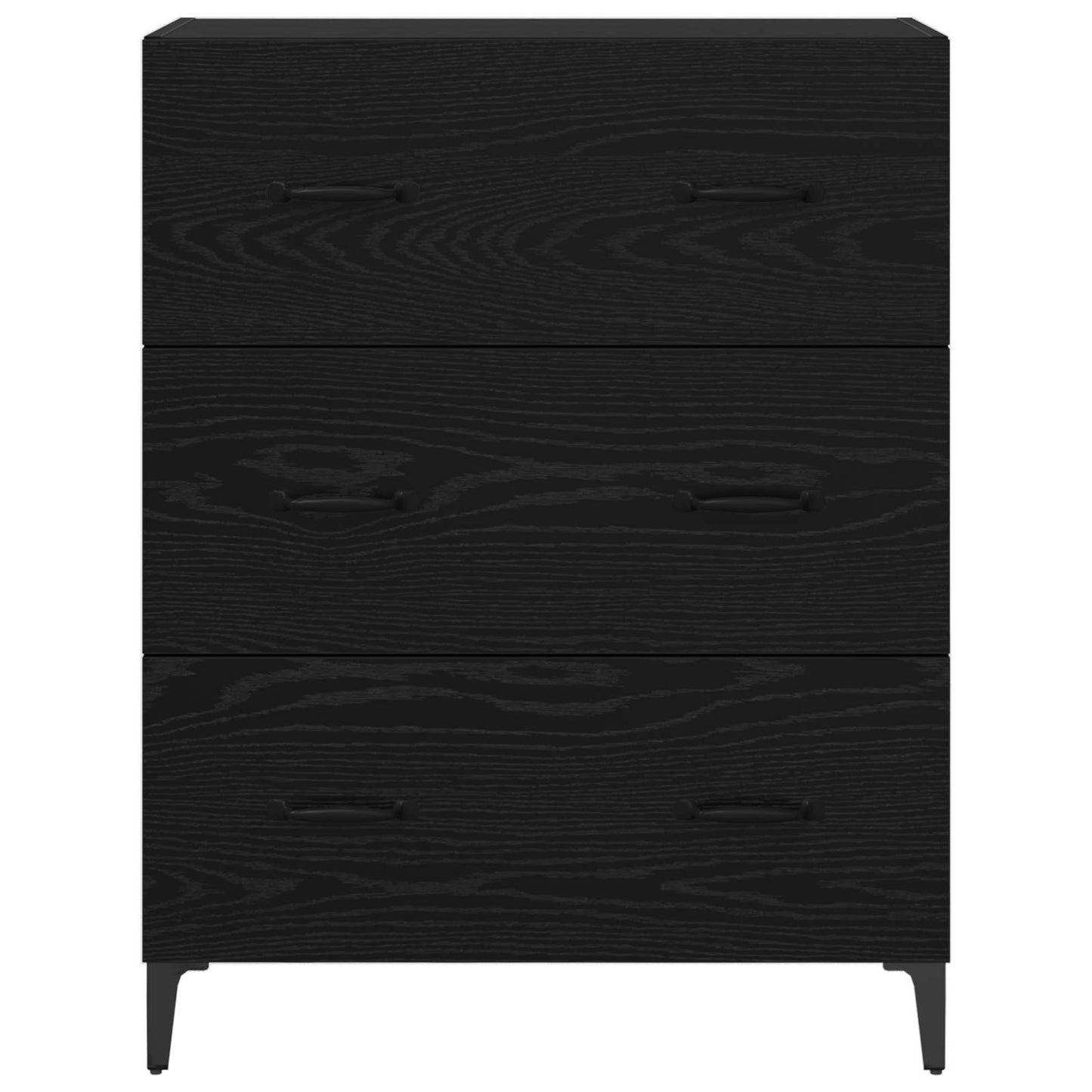 Serviesskap Svart Eik 69,5 x 34 x 90 cm Ingeniørtre og jern