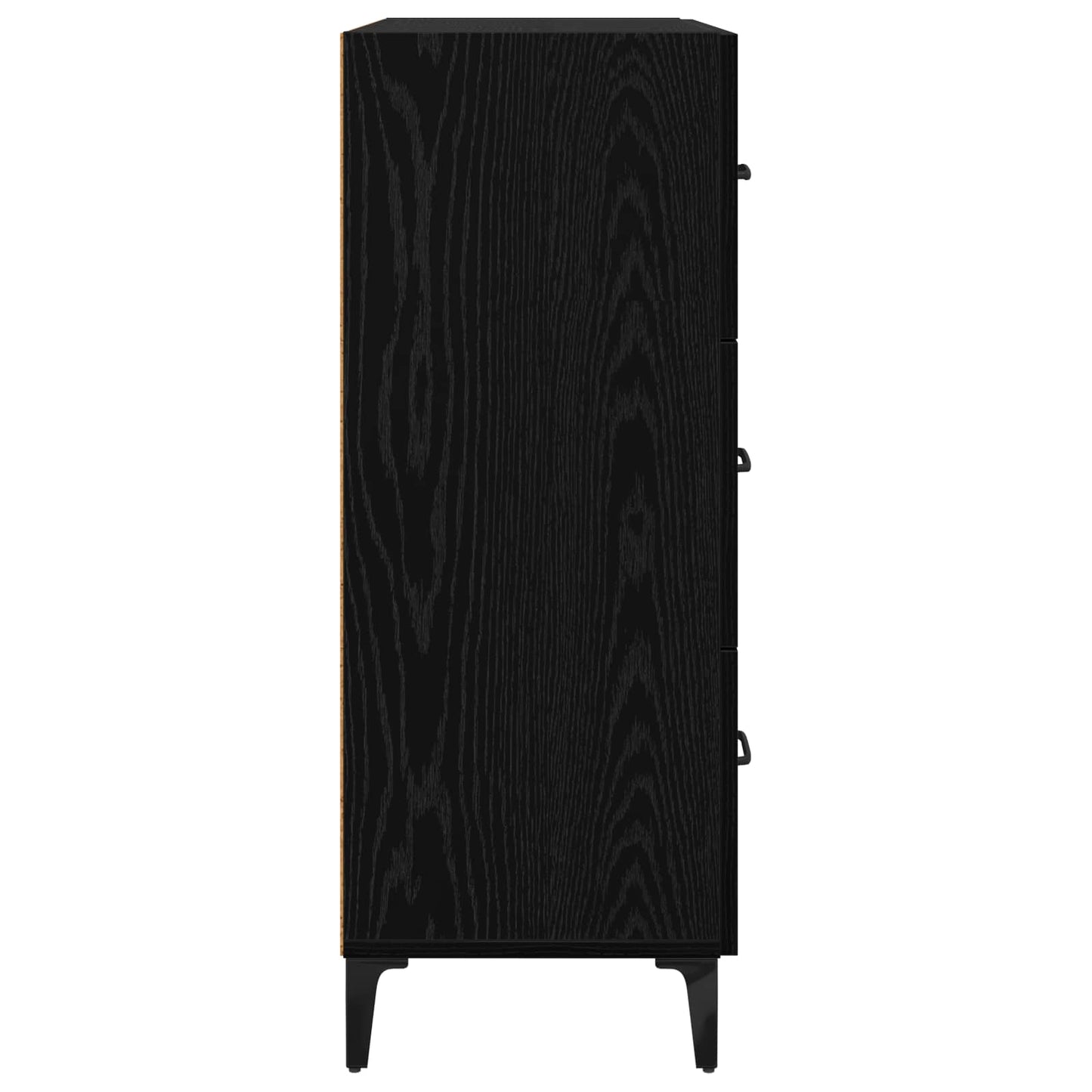 Serviesskap Svart Eik 69,5 x 34 x 90 cm Ingeniørtre og jern