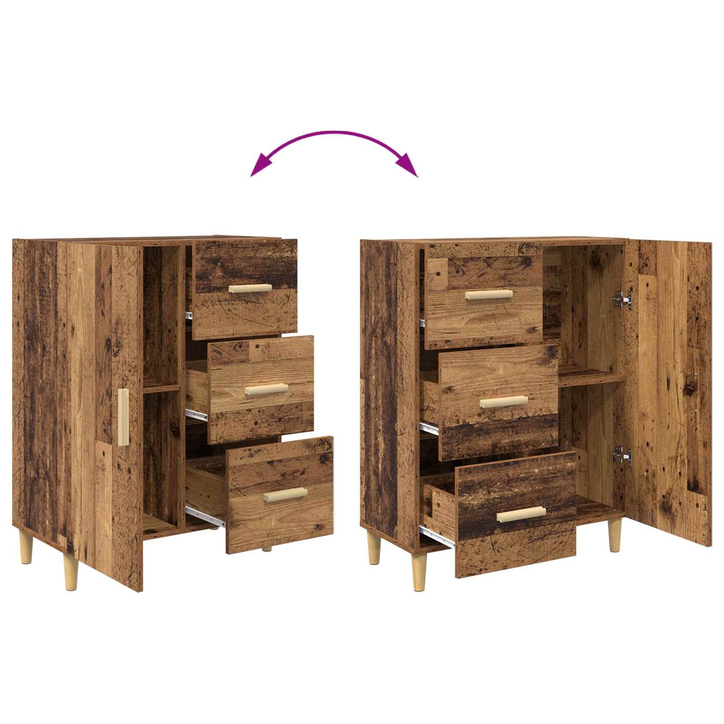 Serviesskap Gammelt tre 34 x 69.5 x 90 cm Konstruert tre