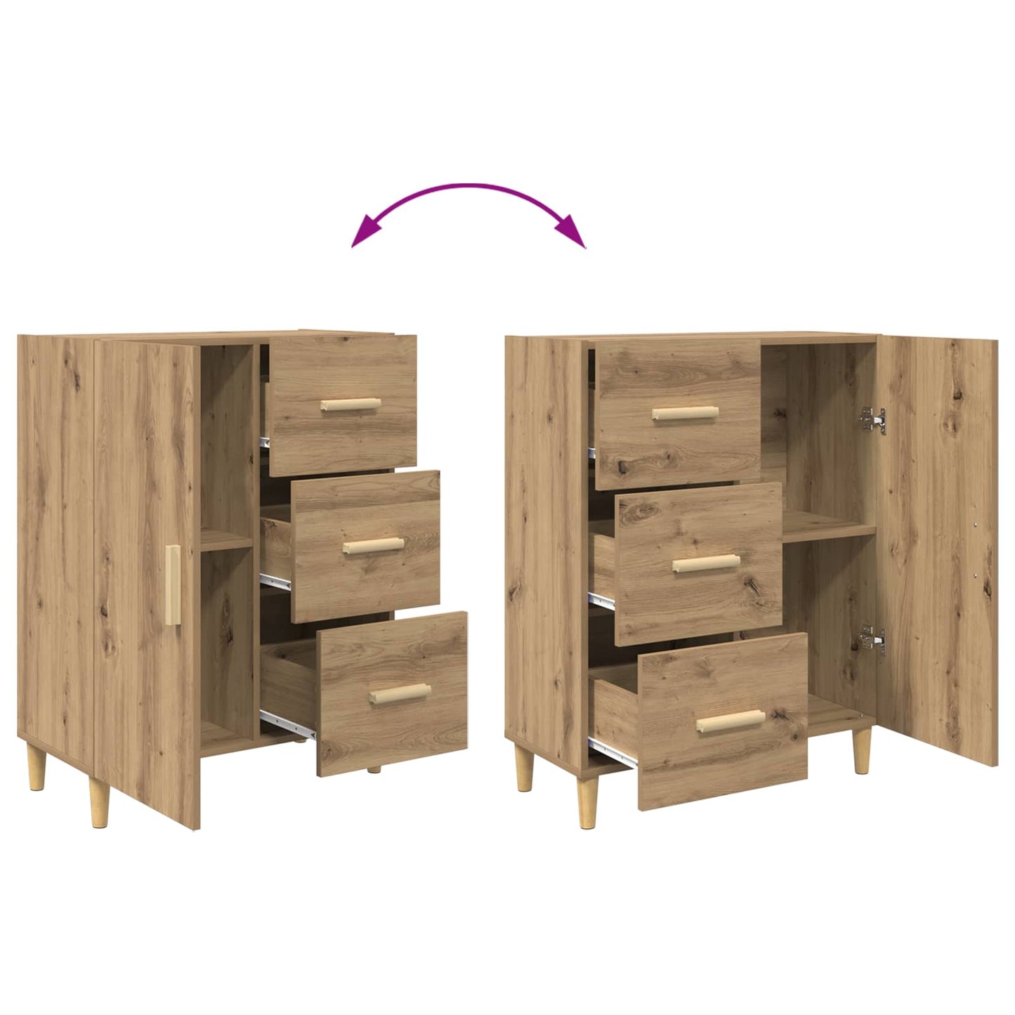 Serviesskap Artisan Eik 34 x 69.5 x 90 cm Konstruert tre