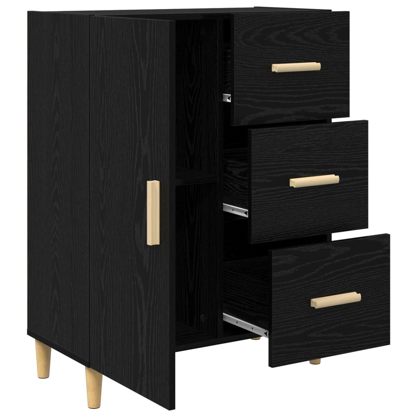 Serviesskap Svart eik 34 x 69.5 x 90 cm Konstruert tre