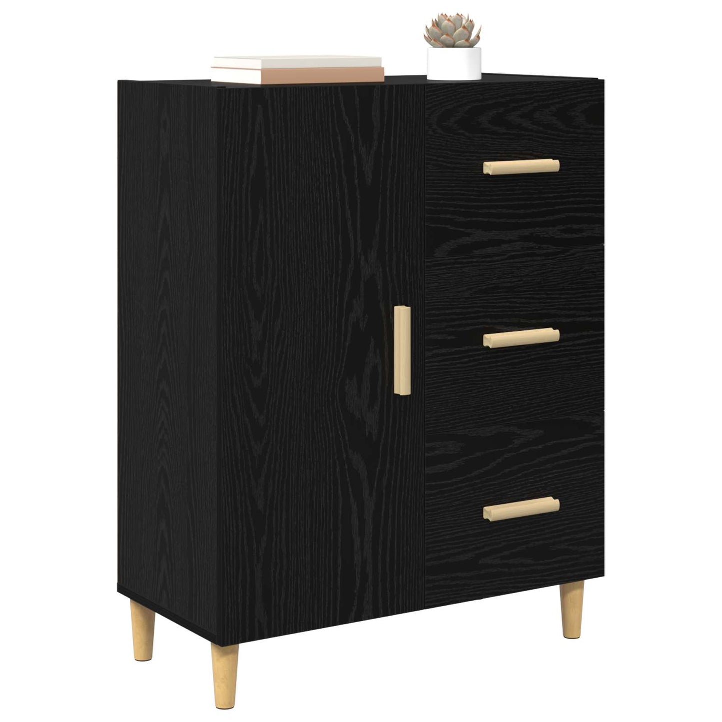 Serviesskap Svart eik 34 x 69.5 x 90 cm Konstruert tre