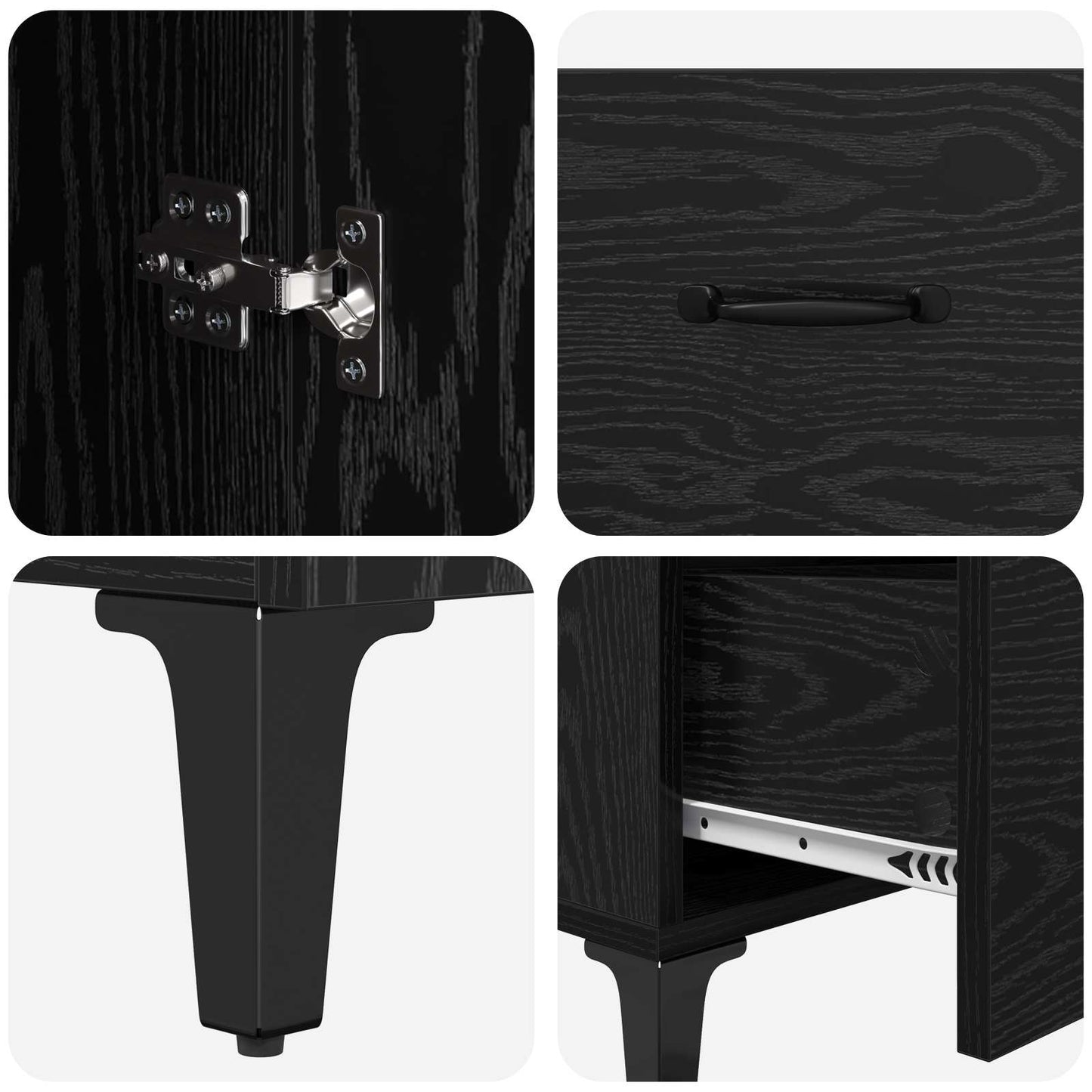 Serviesskap Svart Eik 69,5 x 34 x 90 cm Konstruert tre