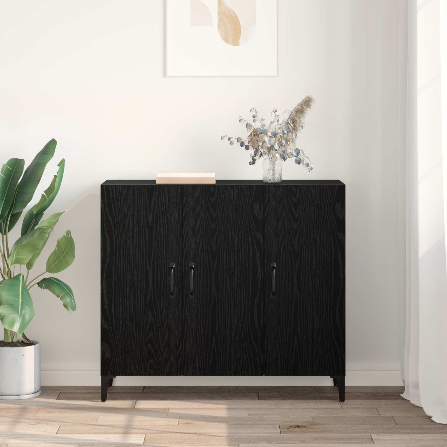 Serviesskap Svart eik 34 x 90 x 80 cm Konstruert tre
