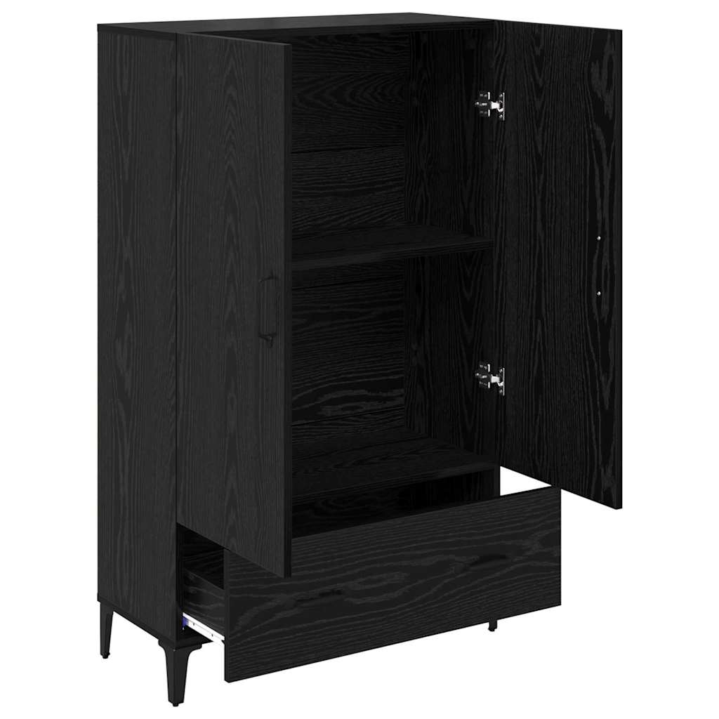 Høyskap Svart Eik 70 x 31 x 115 cm Ingeniørtre og jern