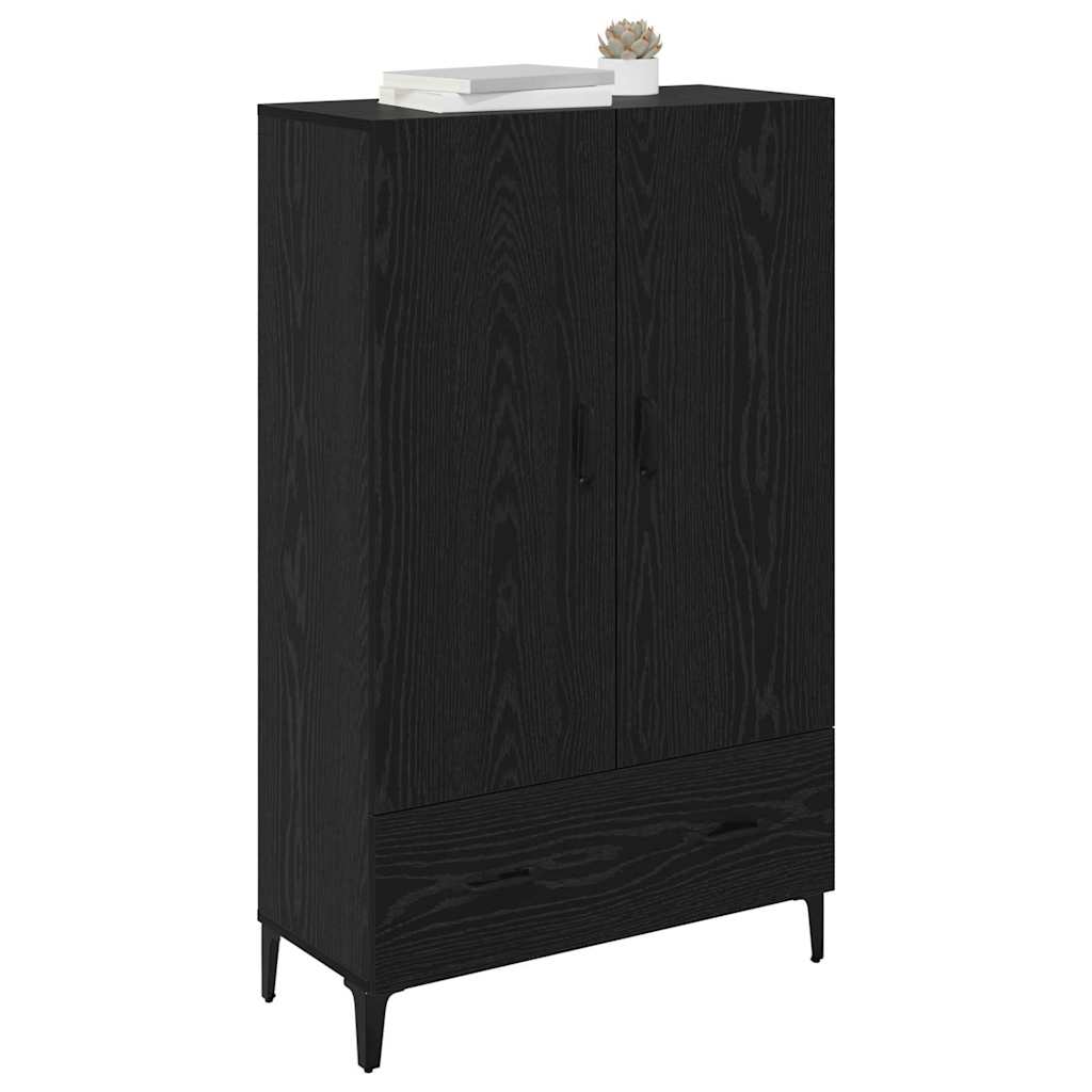 Høyskap Svart Eik 70 x 31 x 115 cm Ingeniørtre og jern