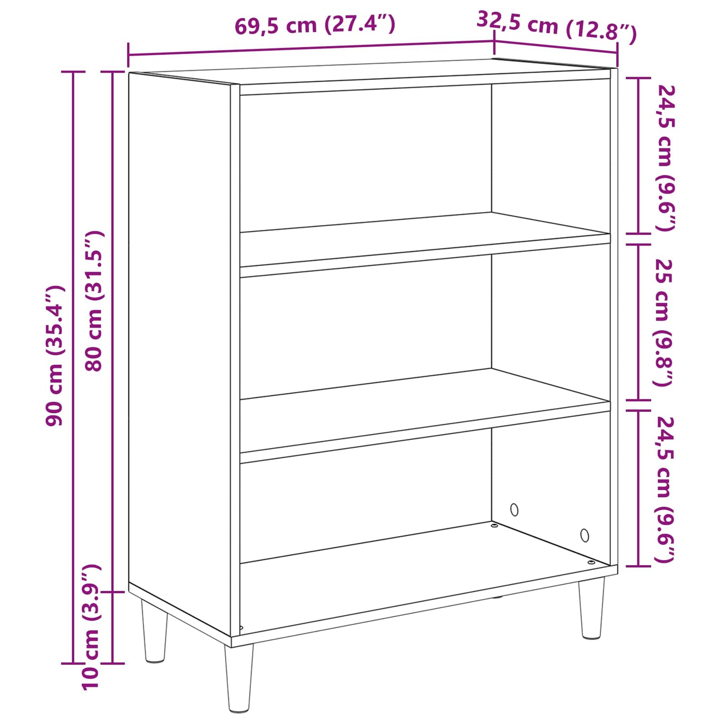 Serviesskap Artisan Eik 69,5 x 32,5 x 90 cm Konstruert tre