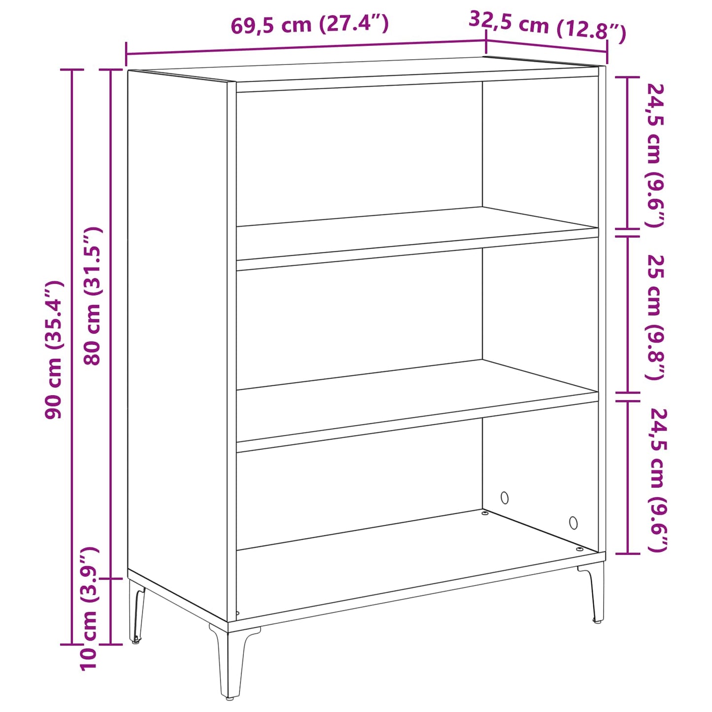 Serviesskap Artisan Eik 69,5 x 32,5 x 90 cm Konstruert tre