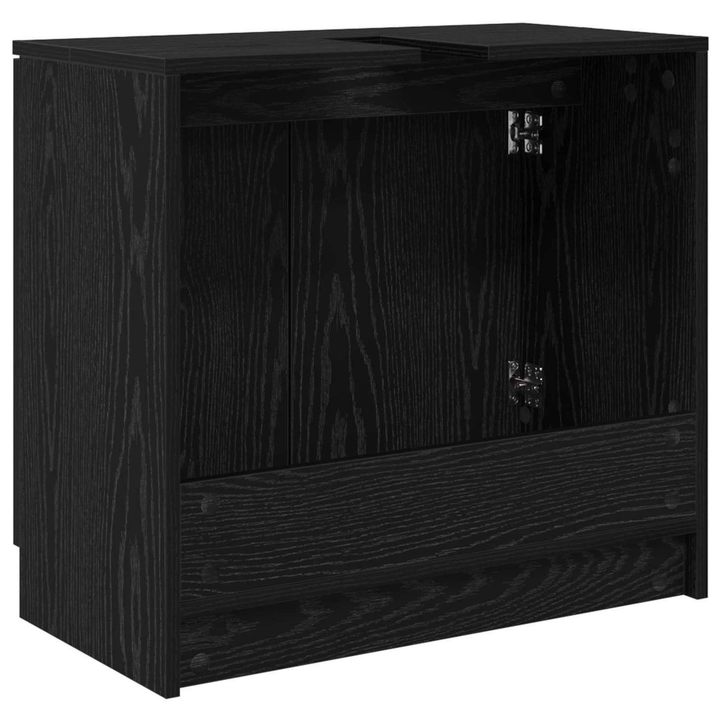 Baderomsskap Svart Eik 64,5 x 33,5 x 59 cm Konstruert tre