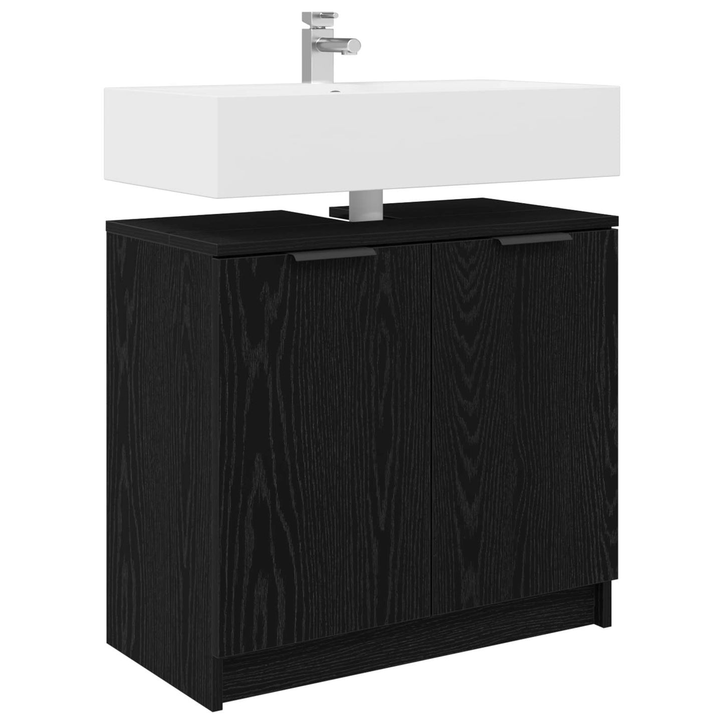 Baderomsskap Svart Eik 64,5 x 33,5 x 59 cm Konstruert tre