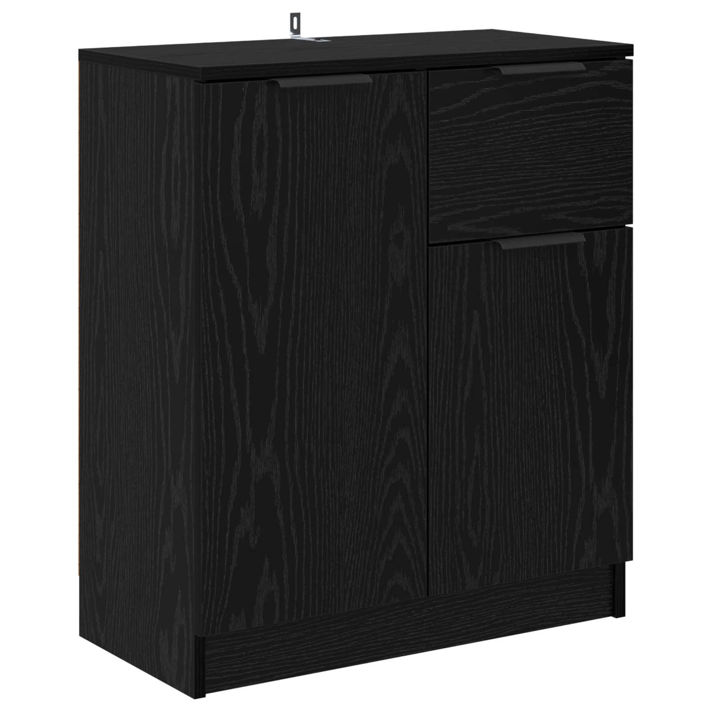 Serviesskap med skuff Svart Eik 60 x 30 x 70 cm Konstruert tre