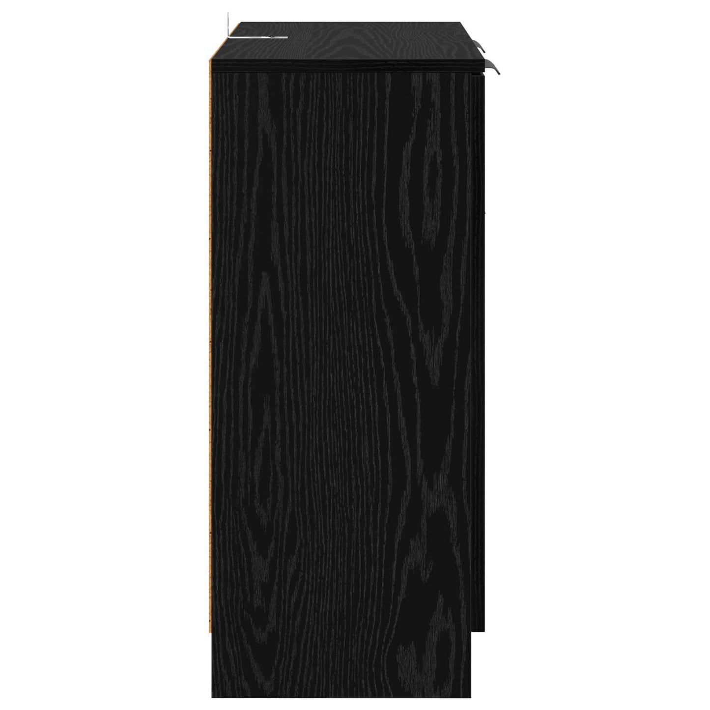 Serviesskap med skuff Svart Eik 60 x 30 x 70 cm Konstruert tre