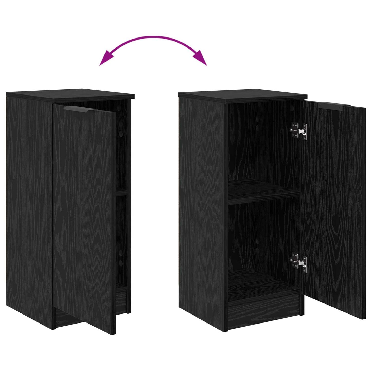 Serviesskap Svart Eik 30 x 30 x 70 cm Konstruert tre