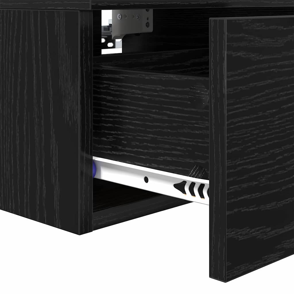 Nattbordskap 2 pcs Svart Eik 34 x 30 x 20 cm Konstruert tre