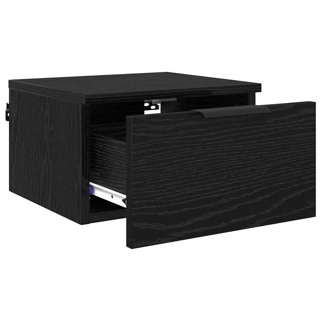 Nattbordskap 2 pcs Svart Eik 34 x 30 x 20 cm Konstruert tre