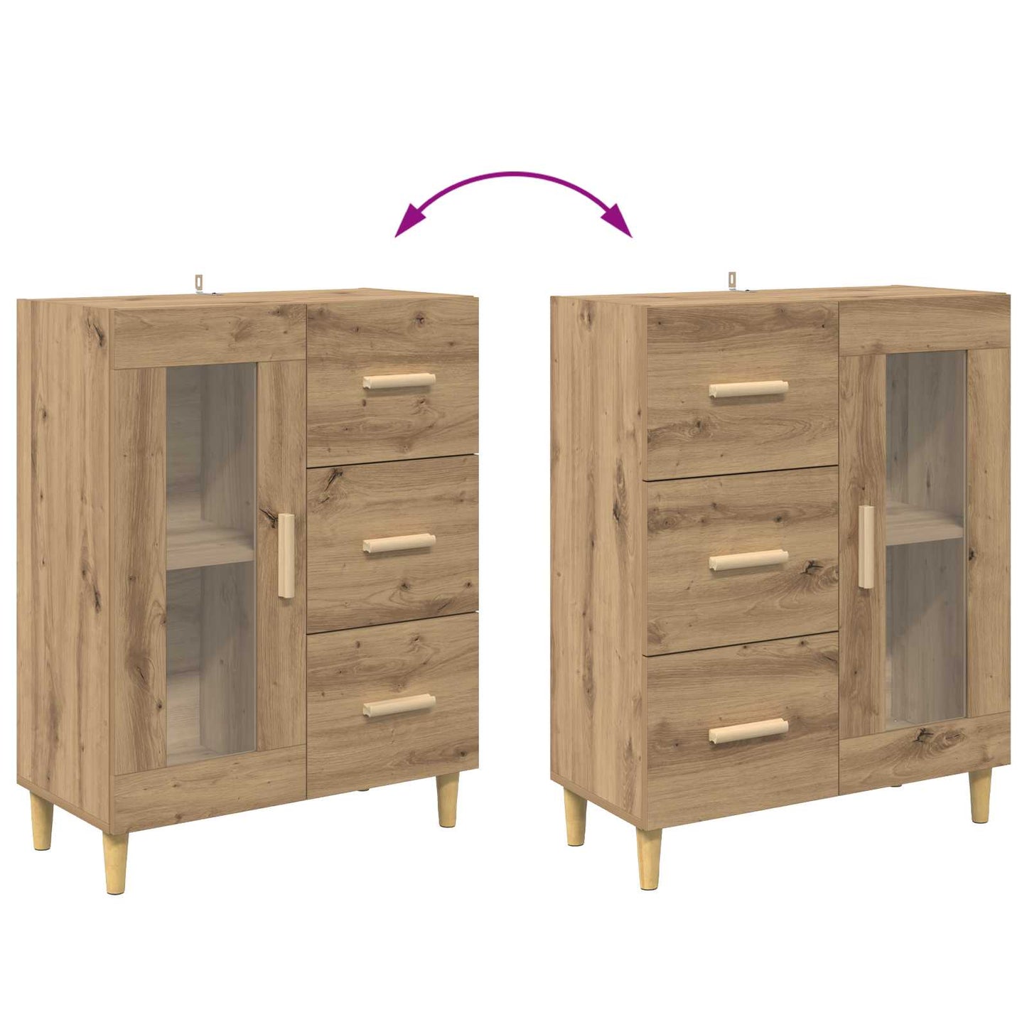 Serviesskap Artisan Eik 69,5 x 34 x 90 cm Konstruert tre