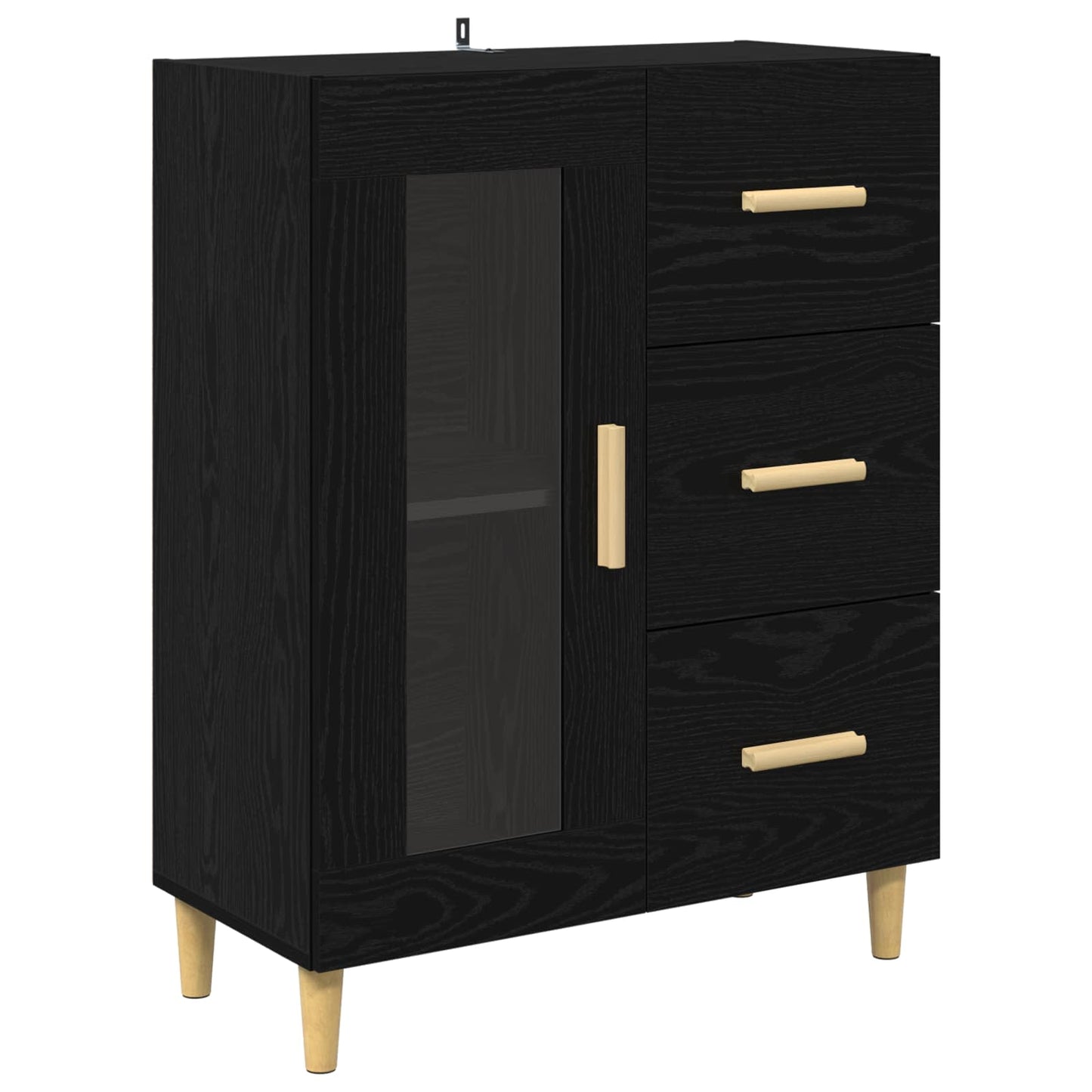Serviesskap Svart Eik 69,5 x 34 x 90 cm Konstruert tre