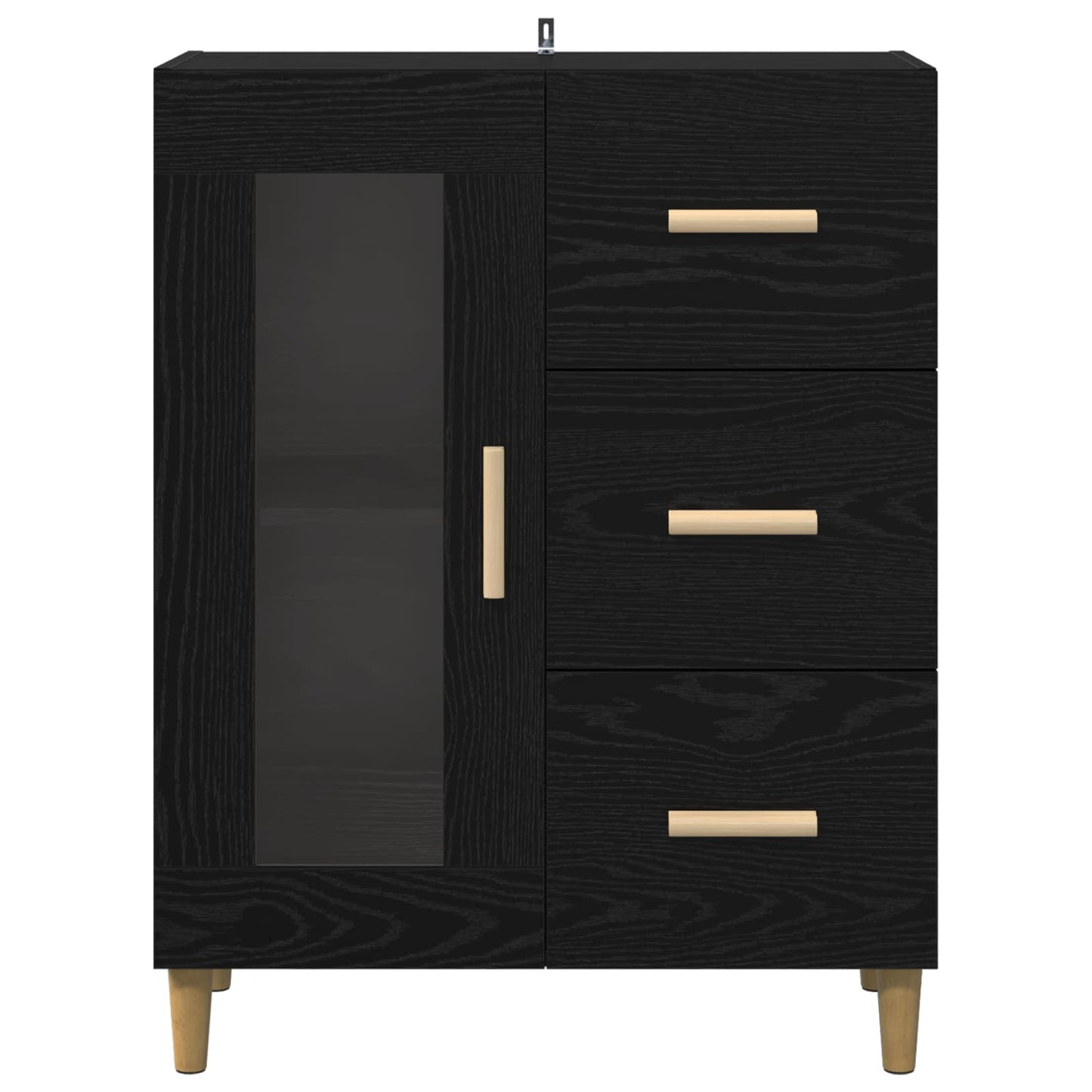 Serviesskap Svart Eik 69,5 x 34 x 90 cm Konstruert tre