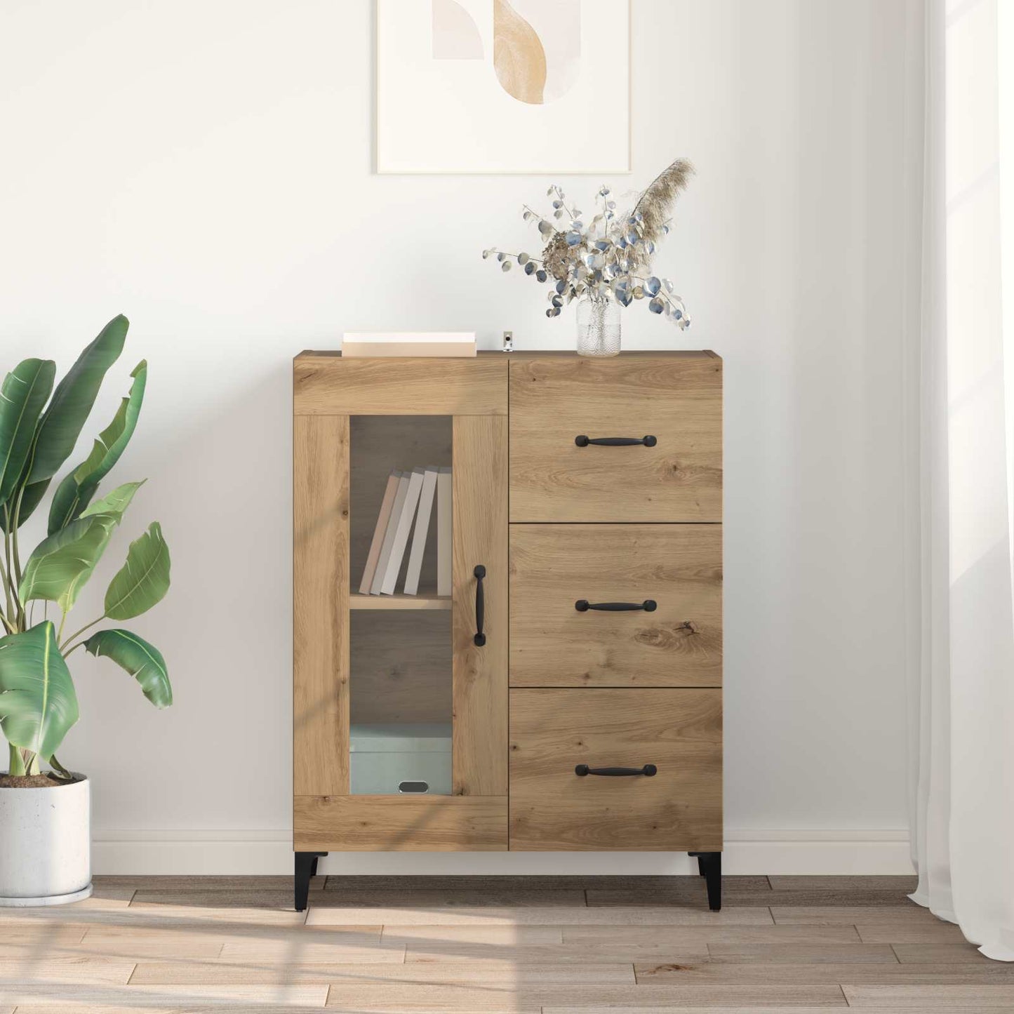 Serviesskap Artisan Eik 69,5 x 34 x 90 cm Ingeniørtre og jern