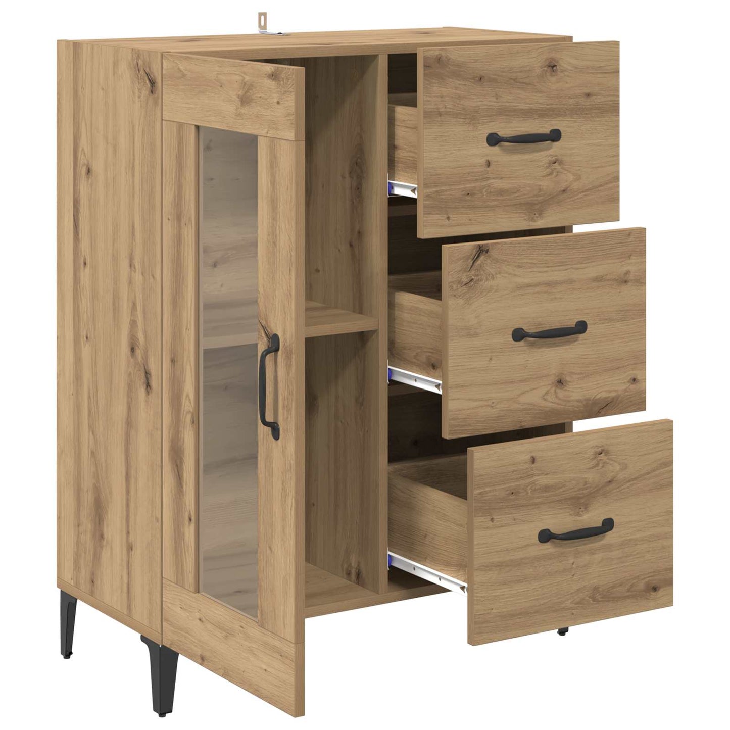Serviesskap Artisan Eik 69,5 x 34 x 90 cm Ingeniørtre og jern