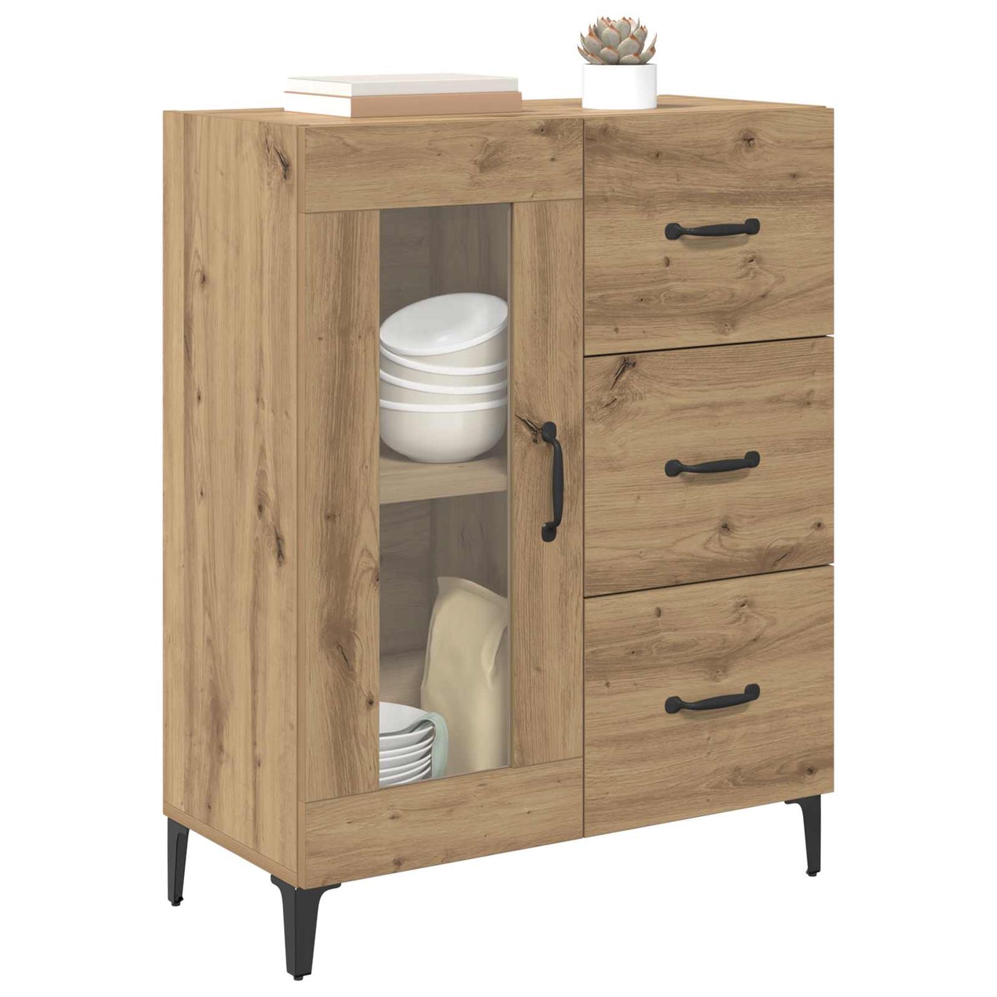 Serviesskap Artisan Eik 69,5 x 34 x 90 cm Ingeniørtre og jern