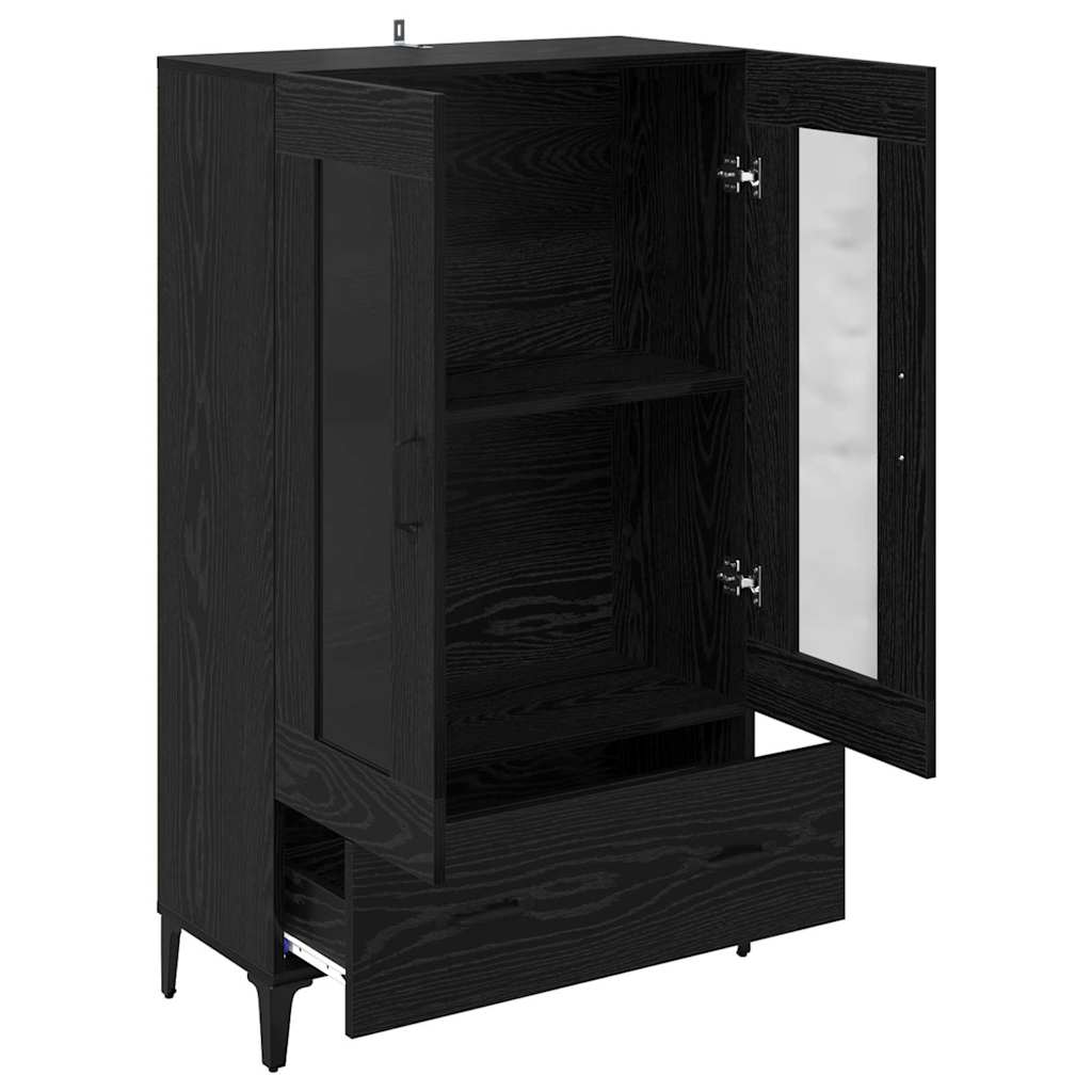 Høyskap Svart Eik 70 x 31 x 115 cm Ingeniørtre og jern