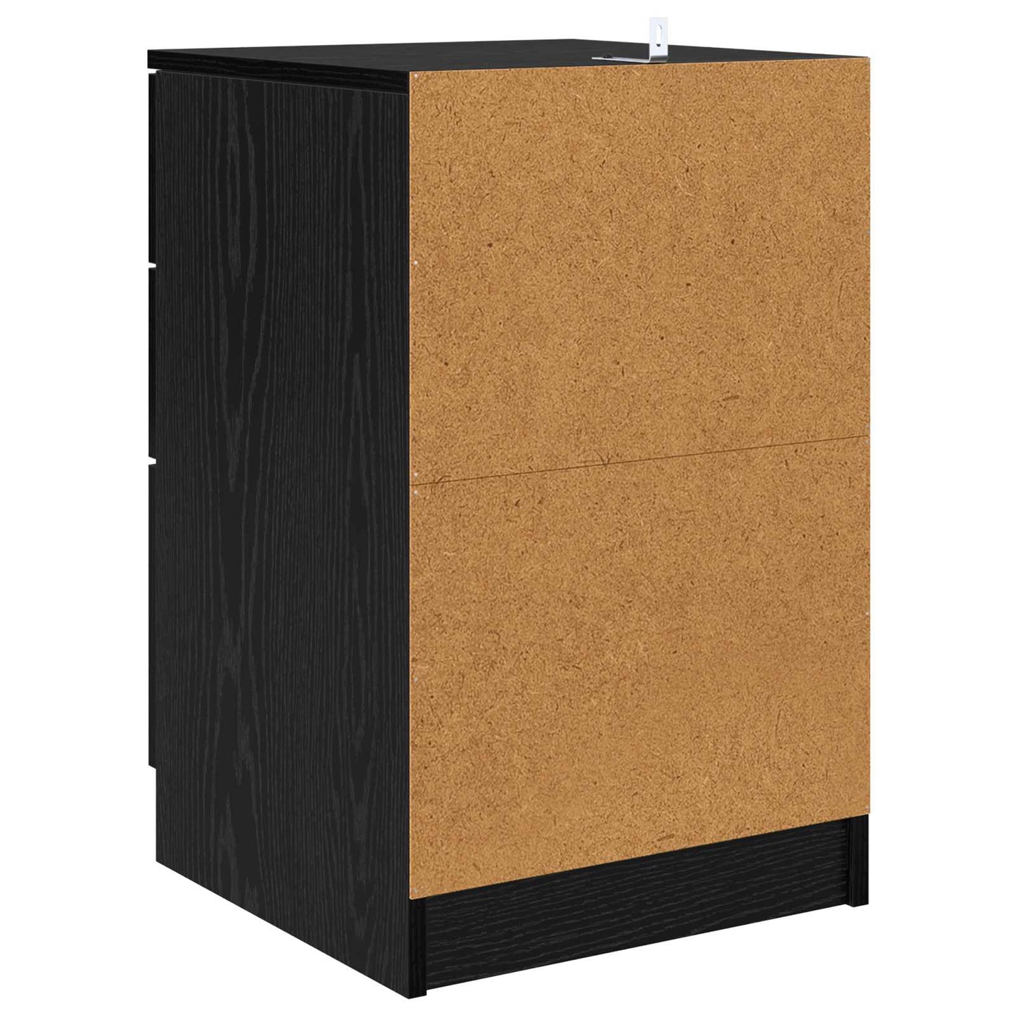 Nattbordskap med skuff Svart Eik 40 x 40 x 63 cm Konstruert tre