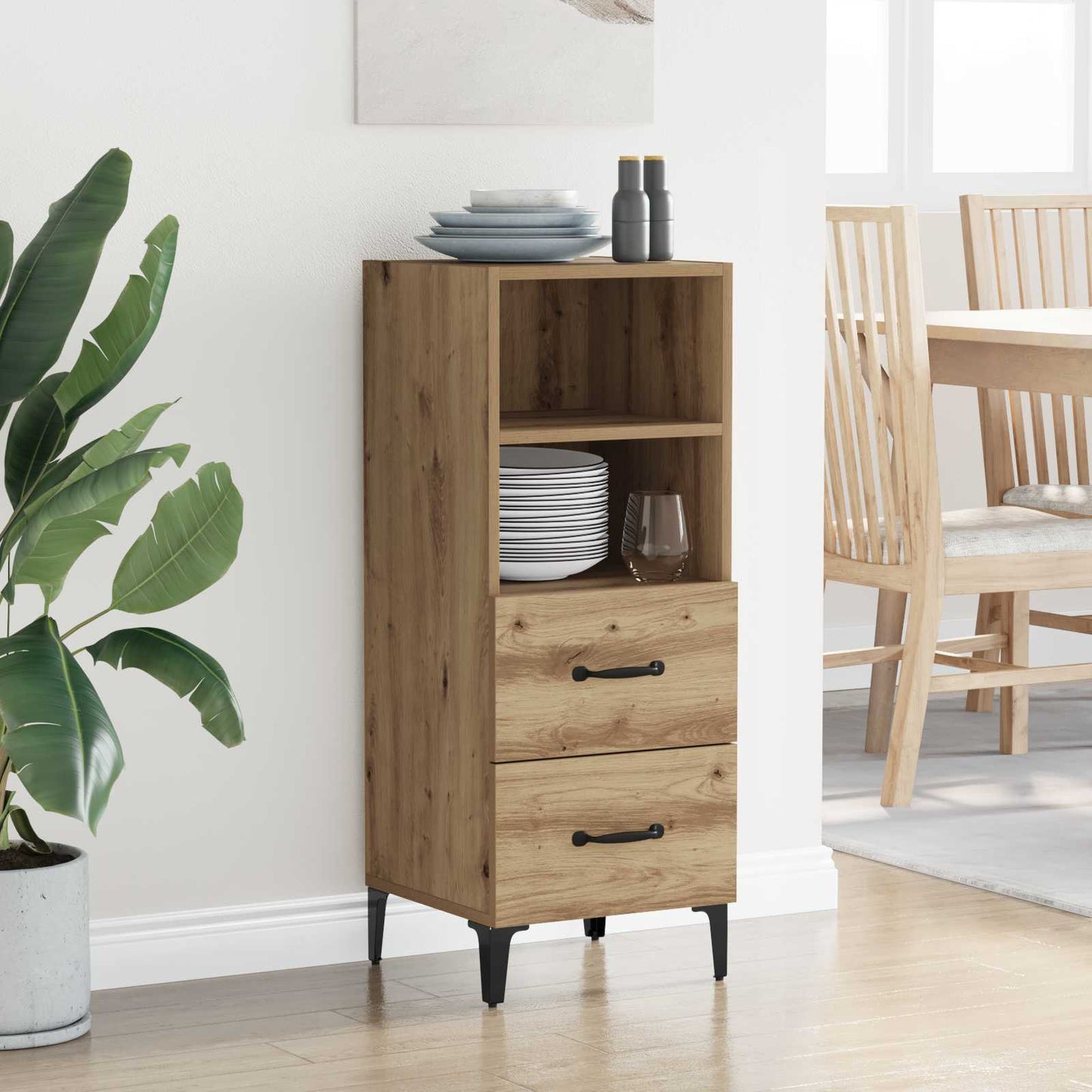 Serviesskap artisan eik 34 x 34.5 x 90 cm Konstruert tre