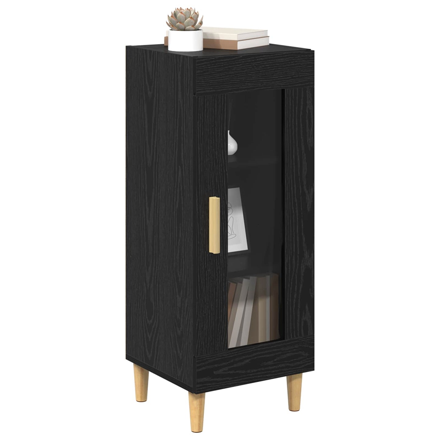 Serviesskap Svart Eik 34,5 x 32,5 x 90 cm Konstruert tre