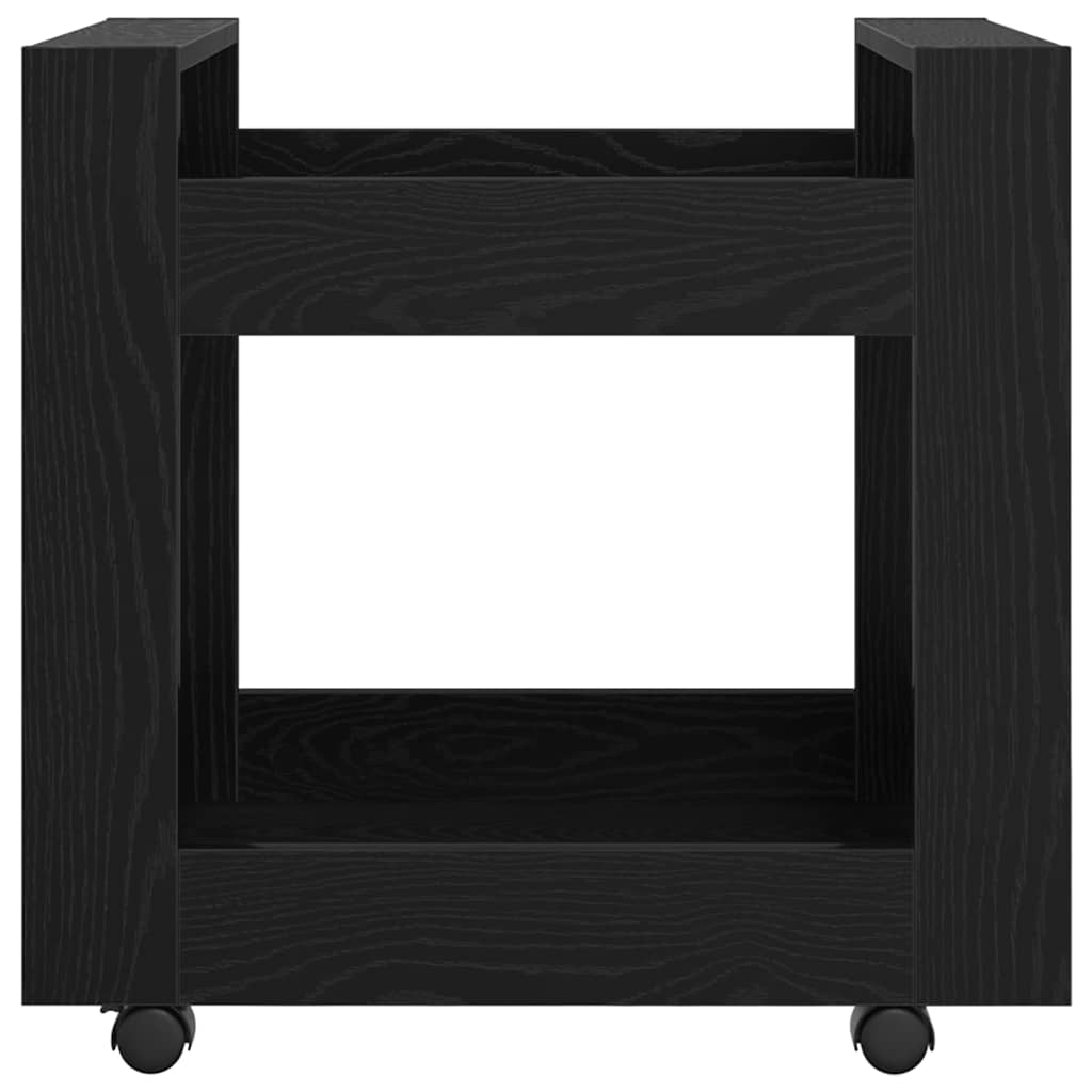 Skrivebordvogn Svart Eik 60 x 45 x 60 cm Konstruert tre