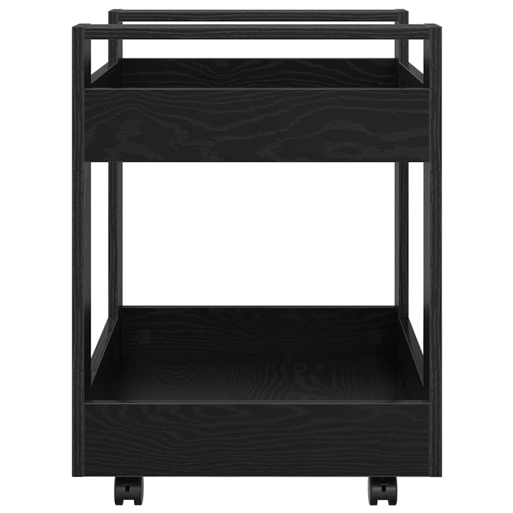 Skrivebordvogn Svart Eik 60 x 45 x 60 cm Konstruert tre