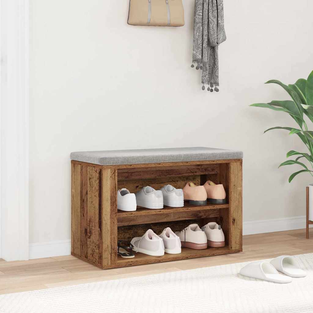 Sko Hylle med hylle Gammelt tre 75 x 35 x 45 cm Konstruert tre