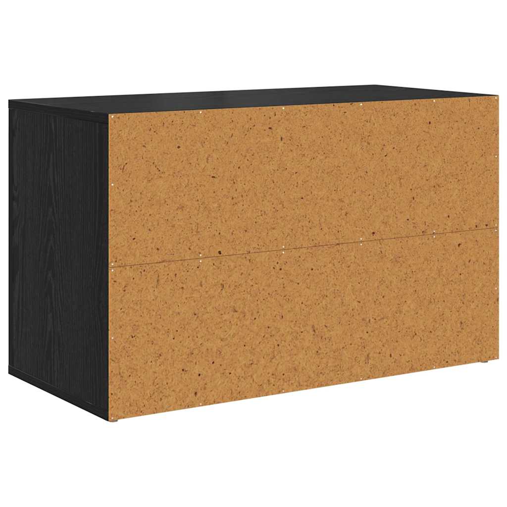 Sko Hylle med hylle Svart eik 75 x 35 x 45 cm Konstruert tre