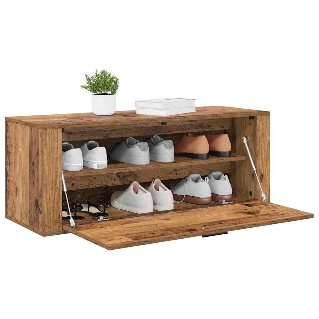 Sko Skap med hylle Gammelt tre 100 x 35 x 38 cm Konstruert tre