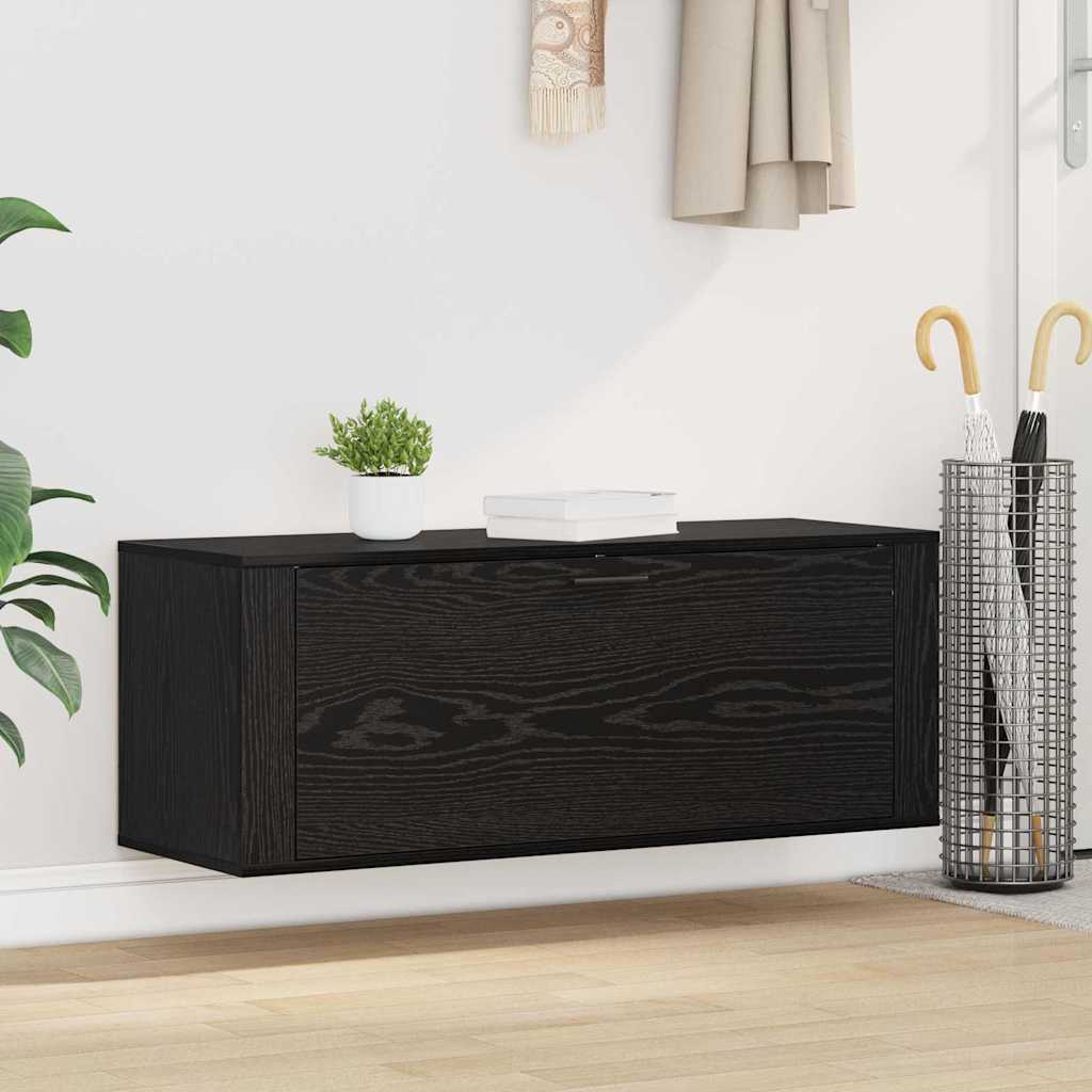 Sko Skap med hylle Svart eik 100 x 35 x 38 cm Konstruert tre