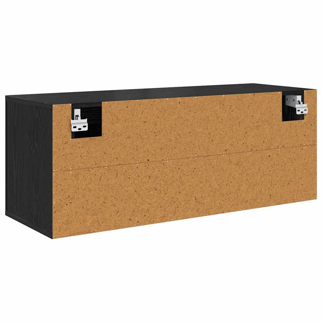 Sko Skap med hylle Svart eik 100 x 35 x 38 cm Konstruert tre