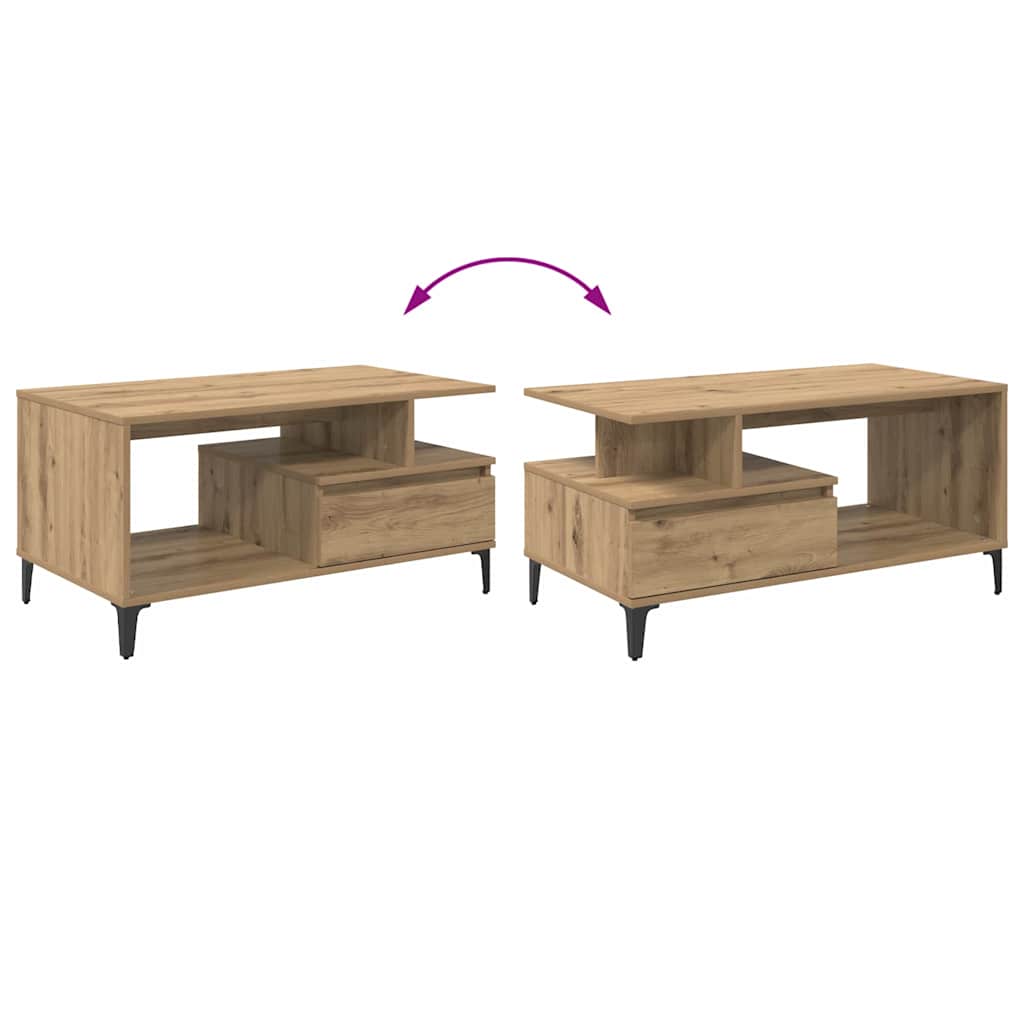 Kaffebord Artisan Eik 90 x 49 x 45 cm Konstruert tre