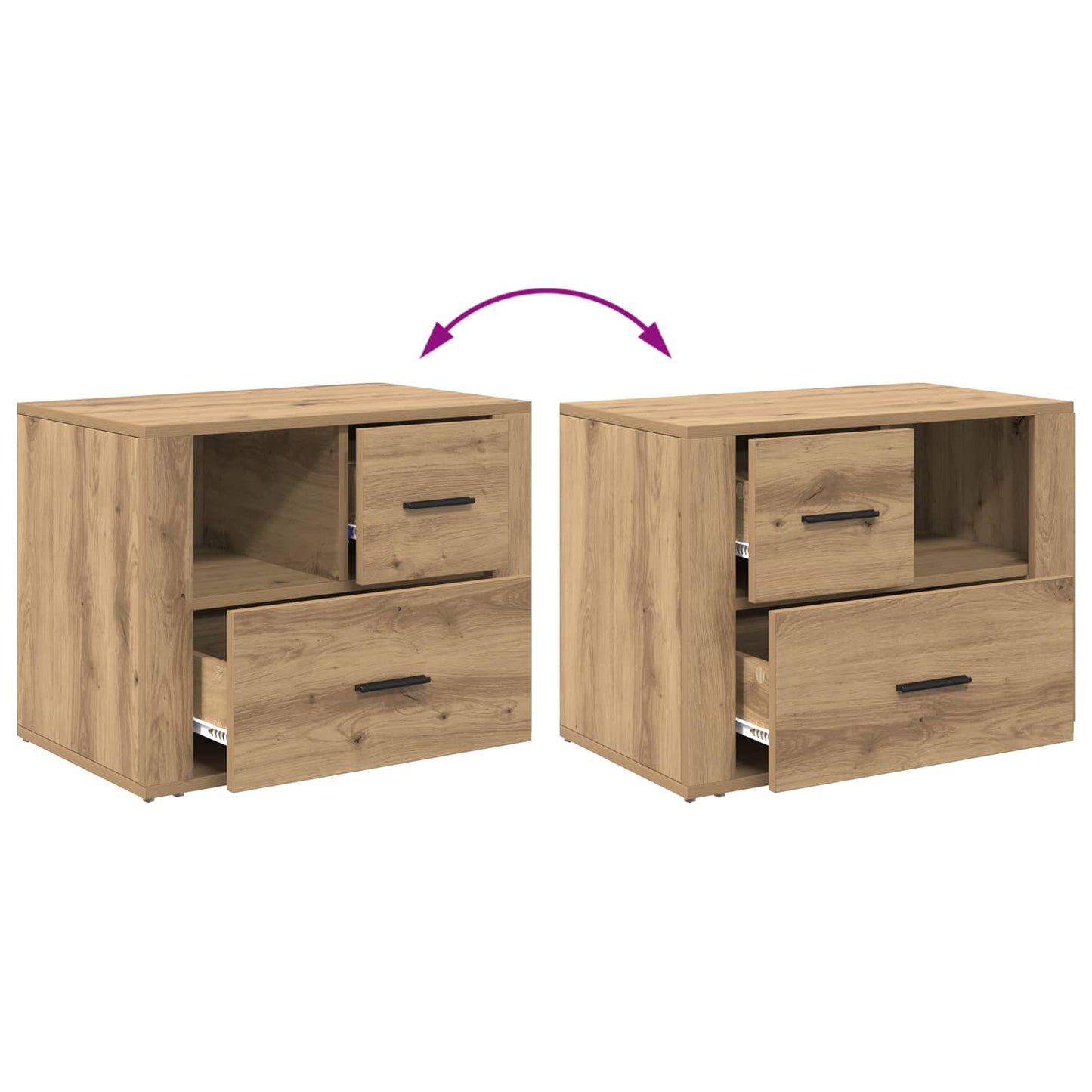 Nattbordskap Artisan Eik 35 x 60 x 50 cm Konstruert tre