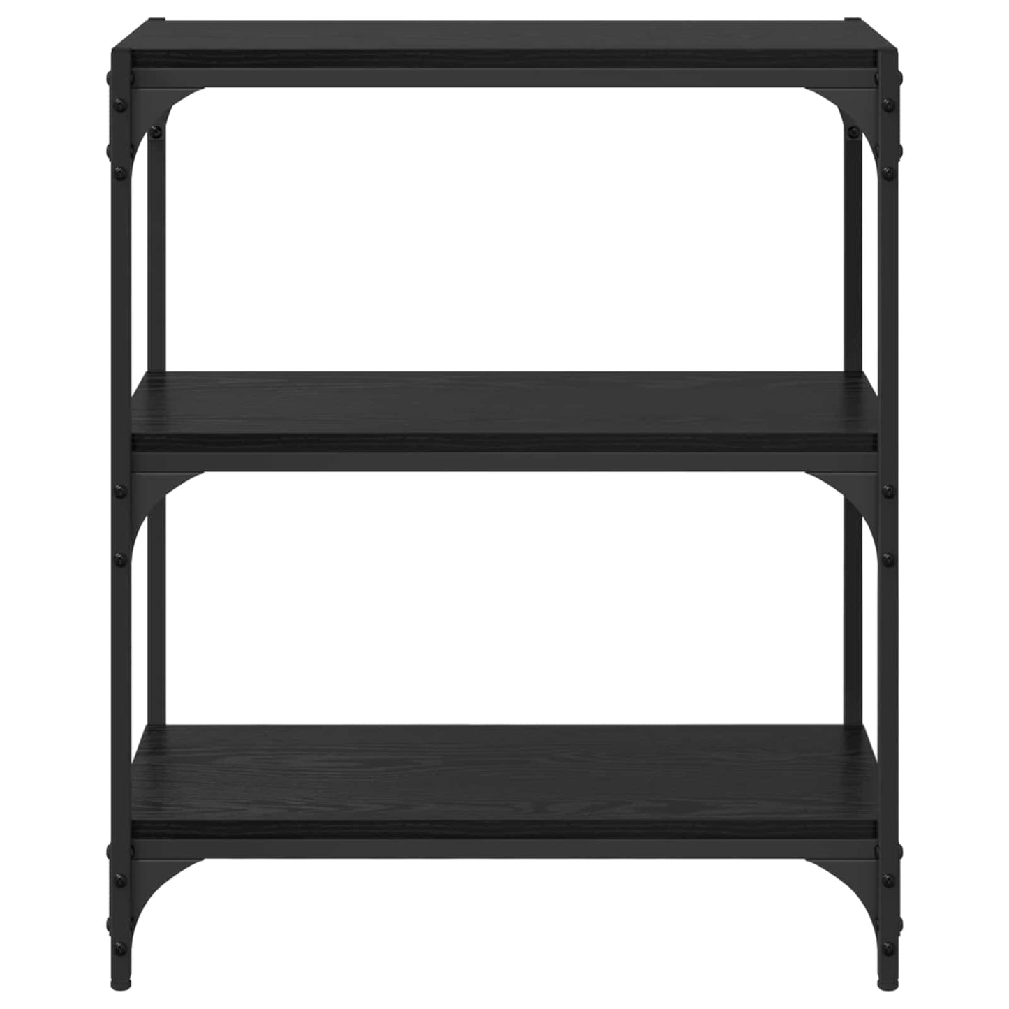 Bokskap Svart eik 60 x 33 x 70,5 cm Ingeniørtre og jern
