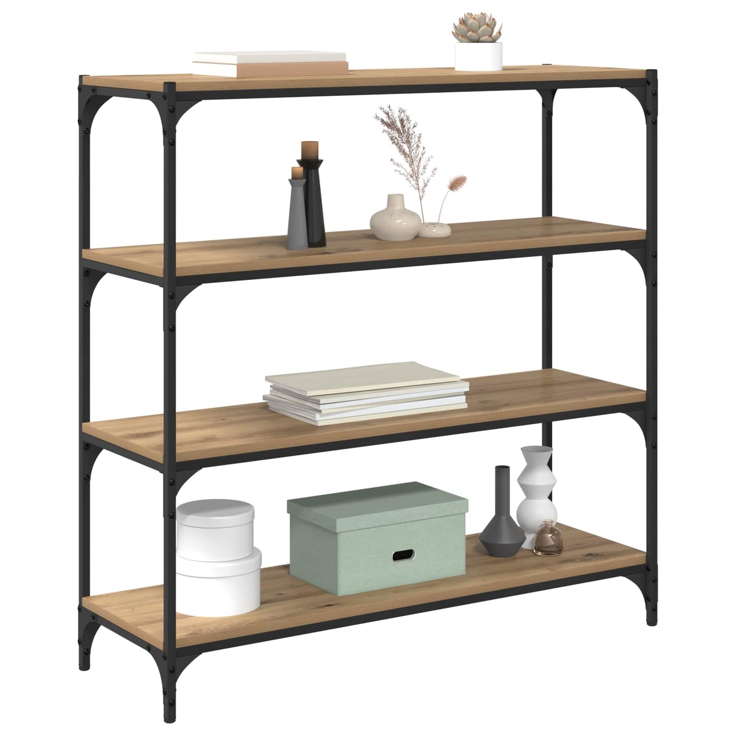 Bokskap Artisan Eik 100 x 33 x 100 cm Ingeniørtre og jern